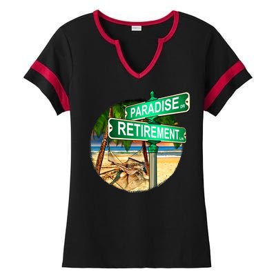 Paradise Dr Retirement Ln Ladies Halftime Notch Neck Tee