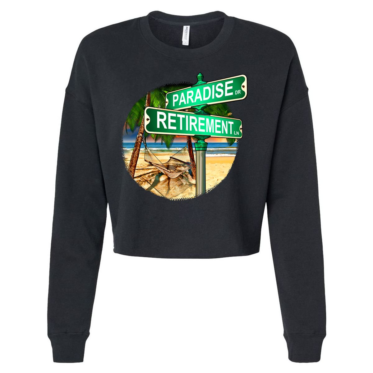 Paradise Dr Retirement Ln Cropped Pullover Crew