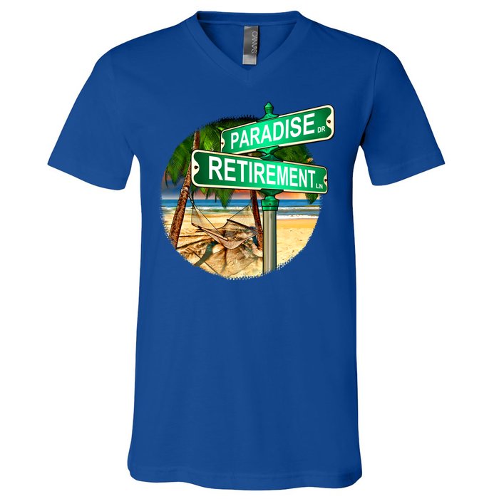 Paradise Dr Retirement Ln V-Neck T-Shirt