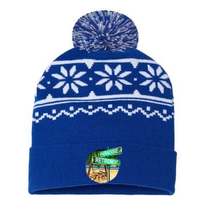 Paradise Dr Retirement Ln USA-Made Snowflake Beanie