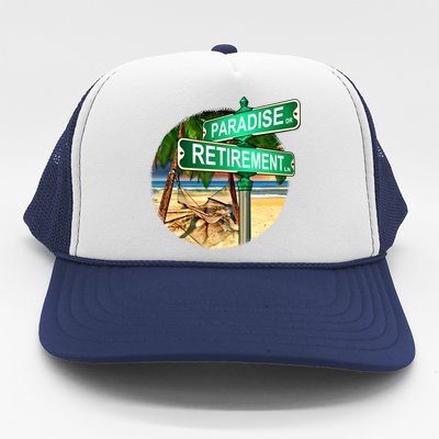 Paradise Dr Retirement Ln Trucker Hat