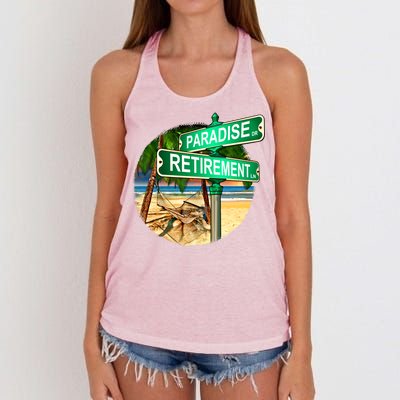 Paradise Dr Retirement Ln Women's Knotted Racerback Tank