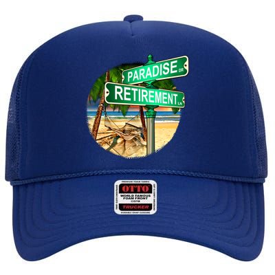 Paradise Dr Retirement Ln High Crown Mesh Back Trucker Hat