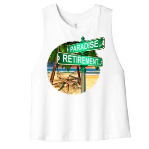 Paradise Dr Retirement Ln Women's Racerback Cropped Tank