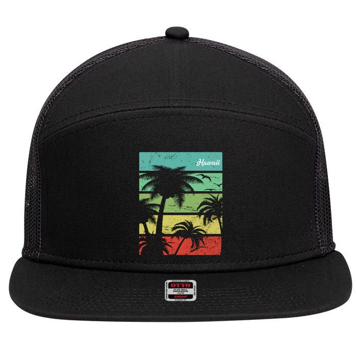 Paradise In Hawaii 7 Panel Mesh Trucker Snapback Hat