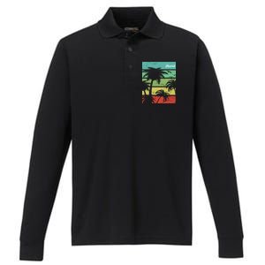 Paradise In Hawaii Performance Long Sleeve Polo