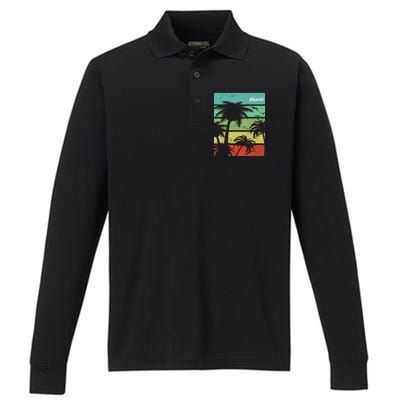 Paradise In Hawaii Performance Long Sleeve Polo