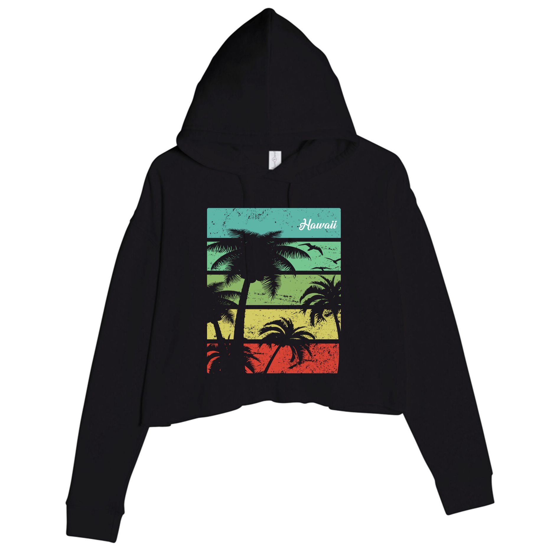 Paradise In Hawaii Crop Fleece Hoodie