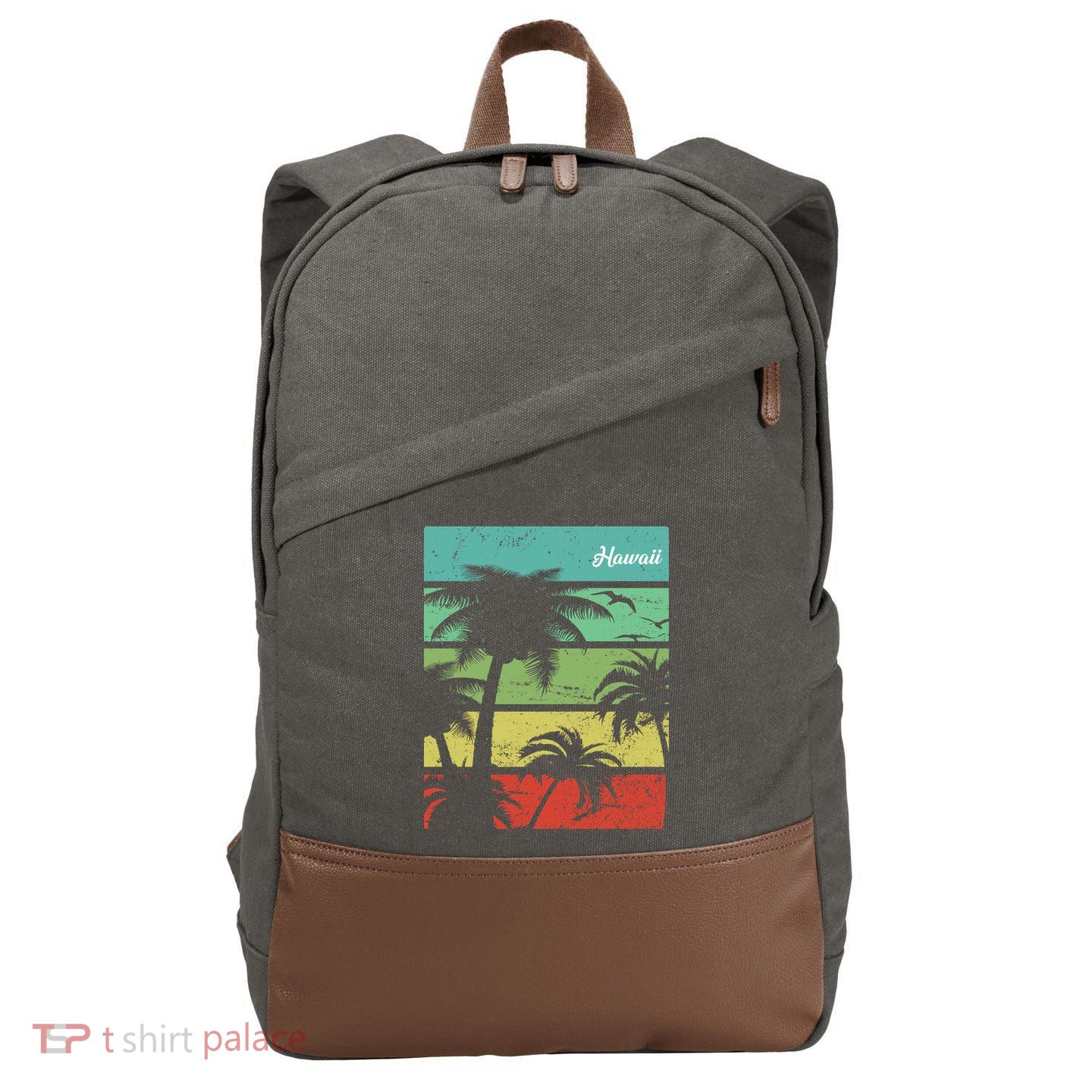 Paradise In Hawaii Cotton Canvas Backpack