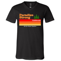 Paradise Strong Camp Fire California V-Neck T-Shirt