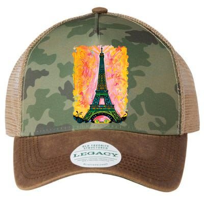 Paris France Colorful Eiffel Tower Legacy Tie Dye Trucker Hat