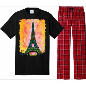 Paris France Colorful Eiffel Tower Pajama Set