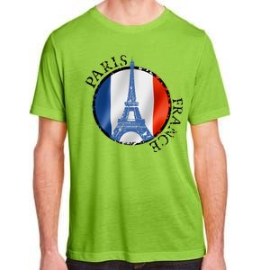 Paris France Peace Eiffel Tower Flag Adult ChromaSoft Performance T-Shirt