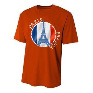 Paris France Peace Eiffel Tower Flag Performance Sprint T-Shirt