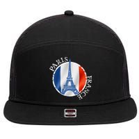 Paris France Peace Eiffel Tower Flag 7 Panel Mesh Trucker Snapback Hat