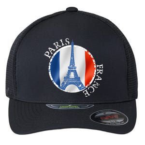 Paris France Peace Eiffel Tower Flag Flexfit Unipanel Trucker Cap