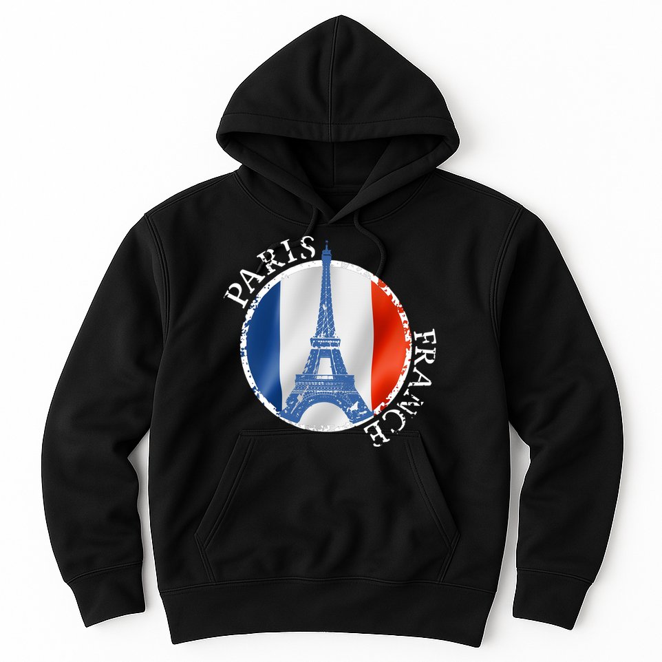 Paris France Peace Eiffel Tower Flag Hoodie