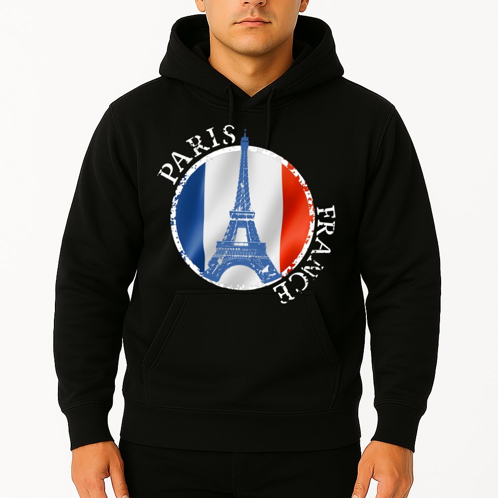 Paris France Peace Eiffel Tower Flag Hoodie