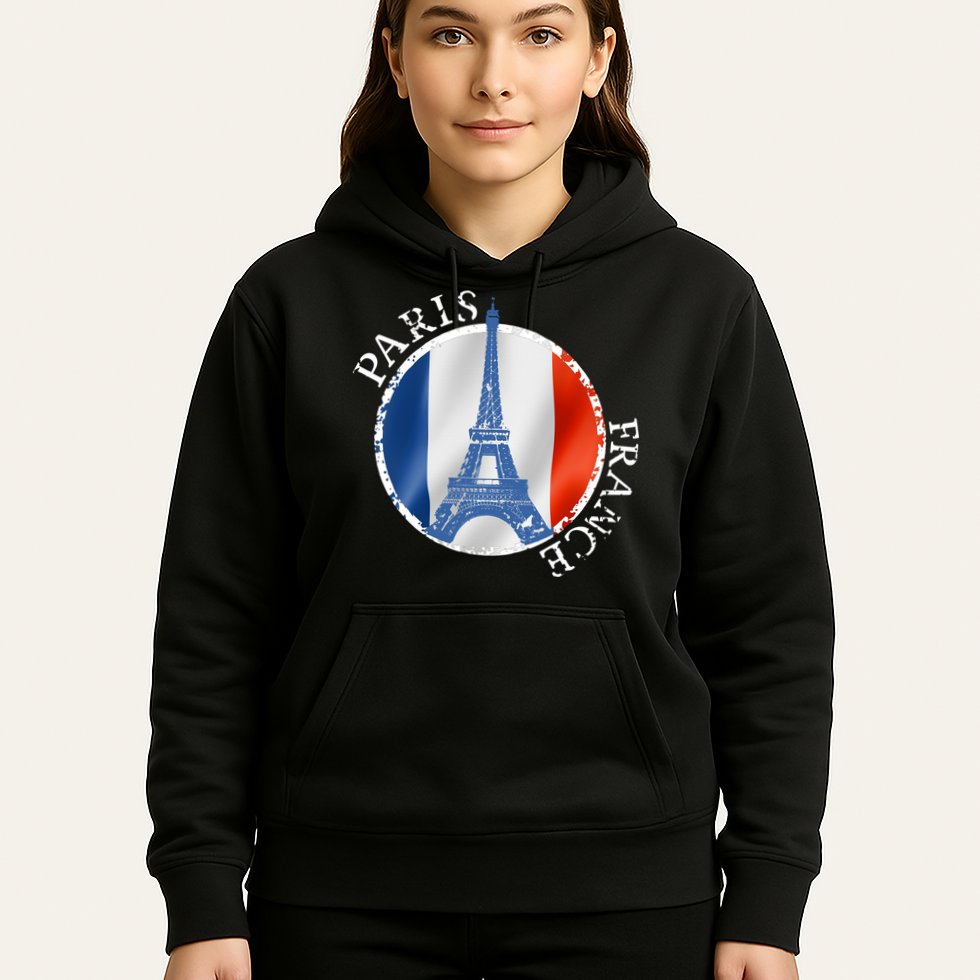 Paris France Peace Eiffel Tower Flag Hoodie