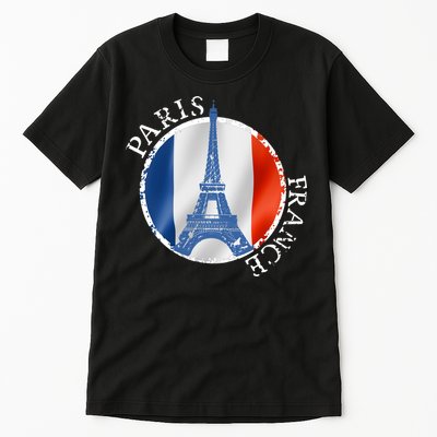 Paris France Peace Eiffel Tower Flag Tall T-Shirt