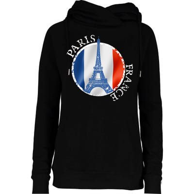 Paris France Peace Eiffel Tower Flag Womens Funnel Neck Pullover Hood