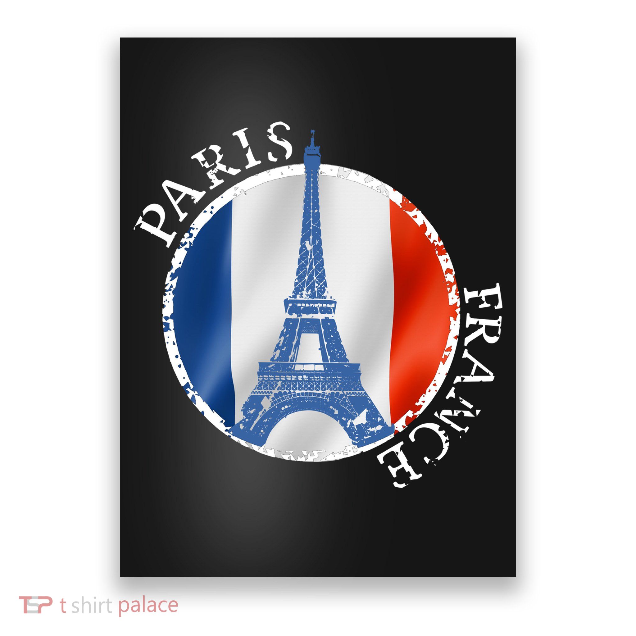 Paris France Peace Eiffel Tower Flag Poster