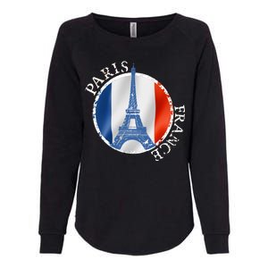 Paris France Peace Eiffel Tower Flag Womens California Wash Sweatshirt