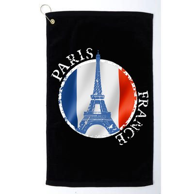 Paris France Peace Eiffel Tower Flag Golf Towel