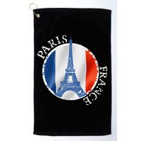 Paris France Peace Eiffel Tower Flag Golf Towel