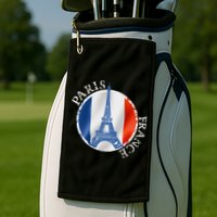 Paris France Peace Eiffel Tower Flag Golf Towel