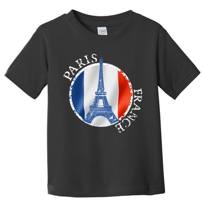 Paris France Peace Eiffel Tower Flag Toddler T-Shirt
