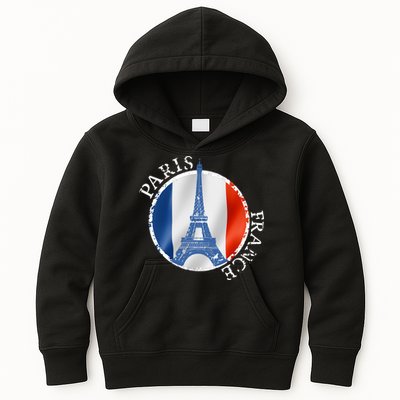 Paris France Peace Eiffel Tower Flag Kids Hoodie