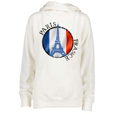 Paris France Peace Eiffel Tower Flag Womens Funnel Neck Pullover Hood