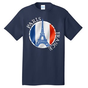 Paris France Peace Eiffel Tower Flag Tall T-Shirt