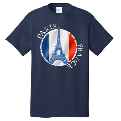 Paris France Peace Eiffel Tower Flag Tall T-Shirt