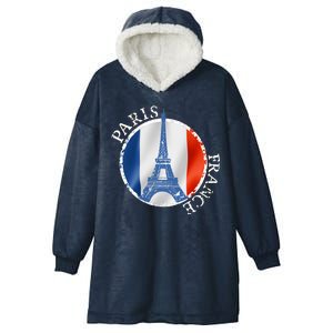 Paris France Peace Eiffel Tower Flag Hooded Wearable Blanket