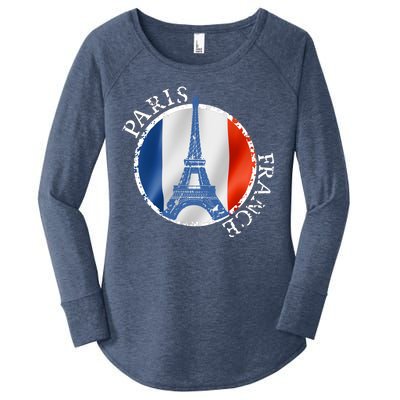 Paris France Peace Eiffel Tower Flag Women's Perfect Tri Tunic Long Sleeve Shirt