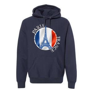 Paris France Peace Eiffel Tower Flag Premium Hoodie