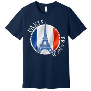 Paris France Peace Eiffel Tower Flag Premium T-Shirt