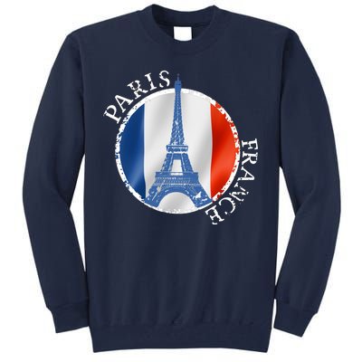 Paris France Peace Eiffel Tower Flag Tall Sweatshirt