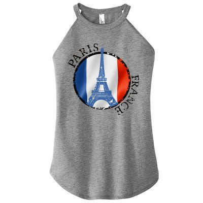 Paris France Peace Eiffel Tower Flag Women’s Perfect Tri Rocker Tank