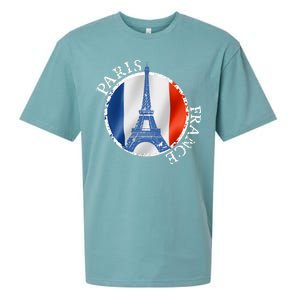 Paris France Peace Eiffel Tower Flag Sueded Cloud Jersey T-Shirt