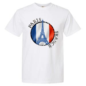 Paris France Peace Eiffel Tower Flag Garment-Dyed Heavyweight T-Shirt