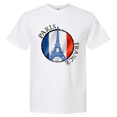 Paris France Peace Eiffel Tower Flag Garment-Dyed Heavyweight T-Shirt