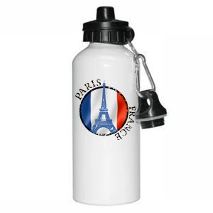 Paris France Peace Eiffel Tower Flag Aluminum Water Bottle