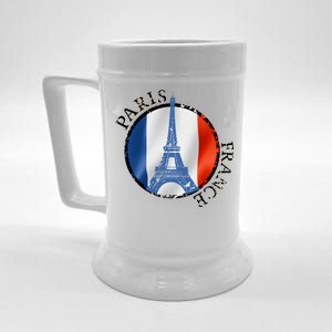 Paris France Peace Eiffel Tower Flag Beer Stein