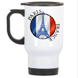 Paris France Peace Eiffel Tower Flag Stainless Steel Travel Mug