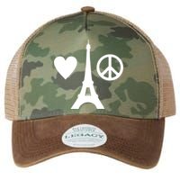 Paris Peace Sign Eiffel Tower Legacy Tie Dye Trucker Hat