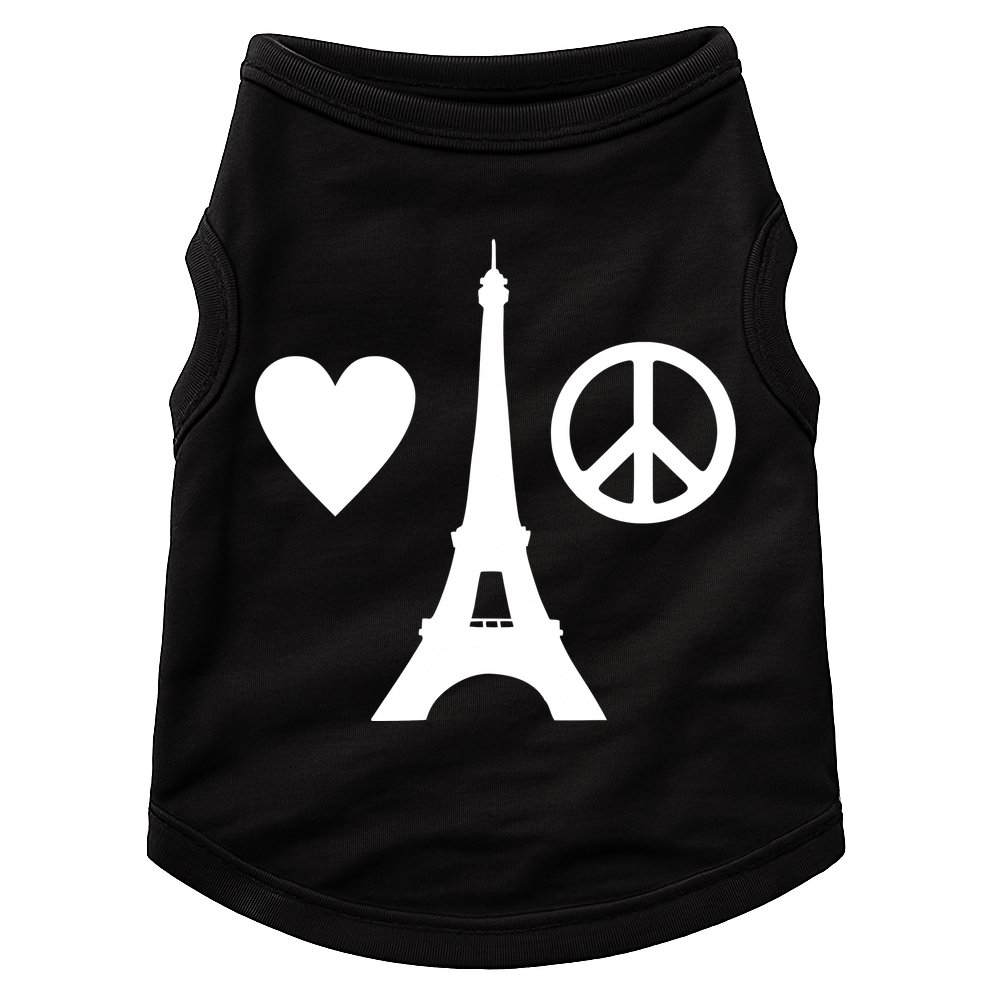 Paris Peace Sign Eiffel Tower Doggie Tank