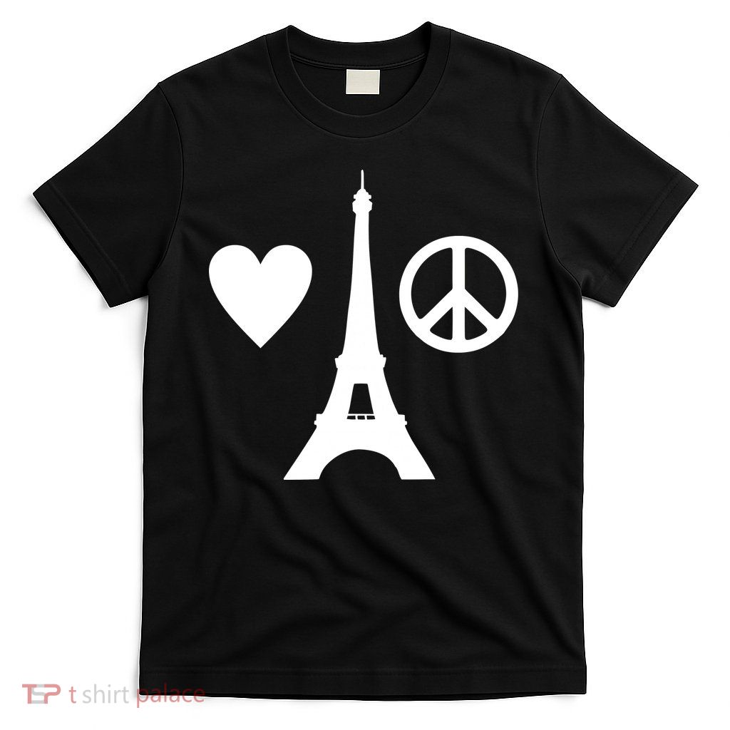 Paris Peace Sign Eiffel Tower T-Shirt